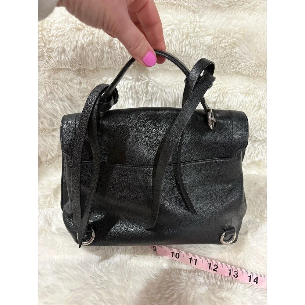 Rebecca Minkoff Womens Small Black Flap Bag Silver Hardware